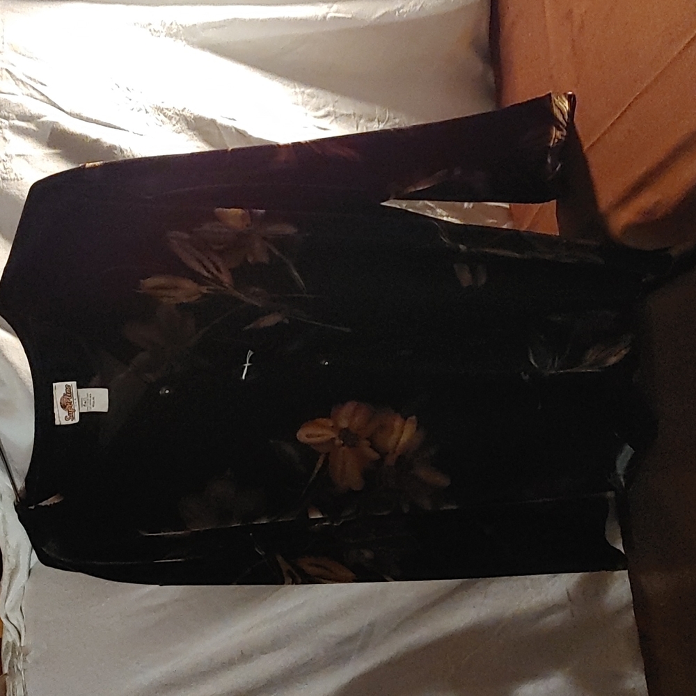 Soft Black Shirt with Flowers